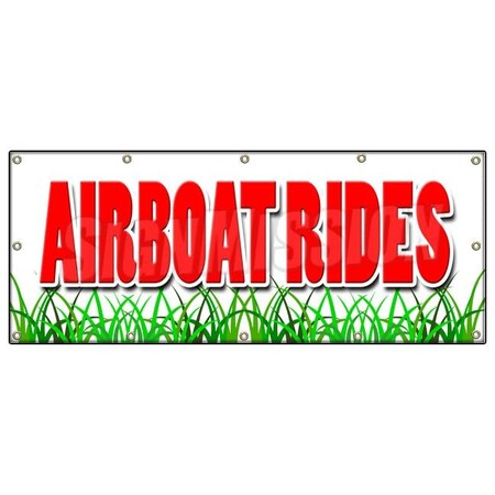 Signmission AIRBOAT RIDES BANNER SIGN everglades guided tours swamp buggy wetlands B-120 Airboat Rides
